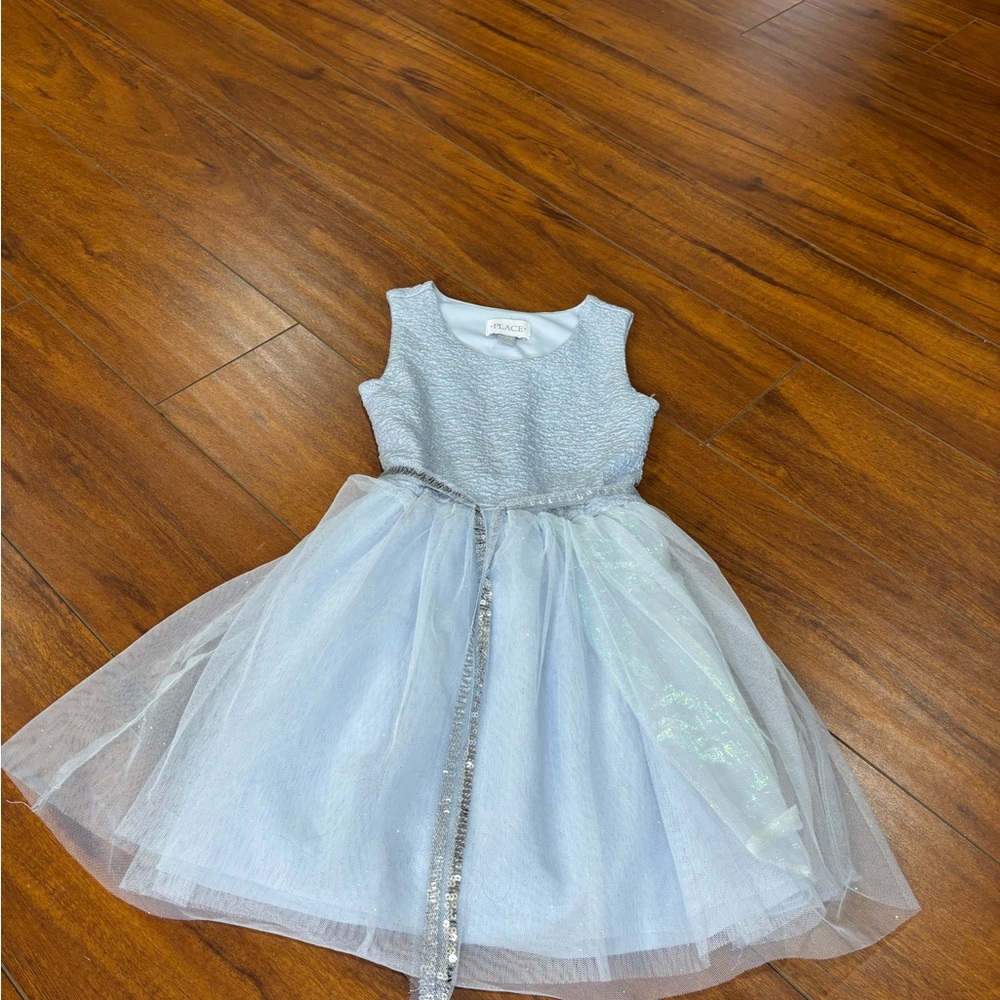 Place Blue and Silver Formal Kids Dress